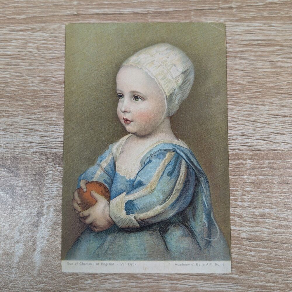 Antique Van Dyck Son of Charles I Postcard Academy Rome Saxony